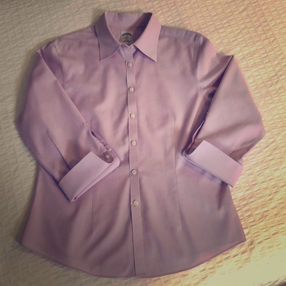 Non-Iron Fitted 3-Quarter-Sleeve Dress Shirt Sz 10